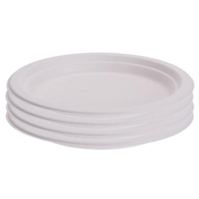 Bio afbreekbare gerecyclede feestbordjes - D17 cm - 48x stuks - Milieuvriendelijk - wegwerp