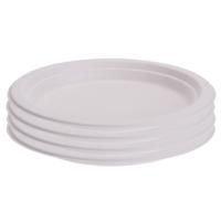 Bio afbreekbare gerecyclede feestbordjes - D17 cm - 48x stuks - Milieuvriendelijk - wegwerp
