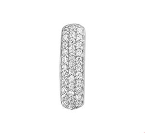 Hanger Rechthoek zilver-zirconia wit 5 x 1,5 mm