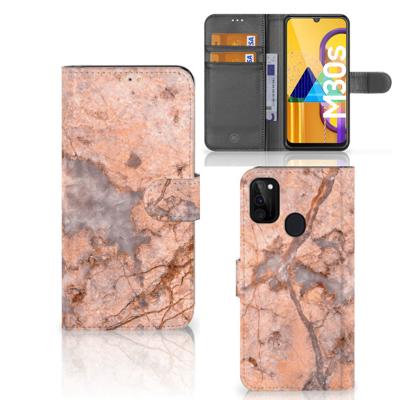 Samsung Galaxy M21 | M30s | Bookcase | Marmer Oranje