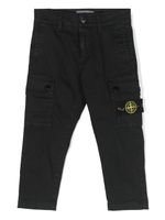 Stone Island Junior pantalon droit à patch logo - Noir