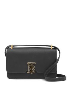 Burberry mini sac porté épaule en cuir grainé - Noir