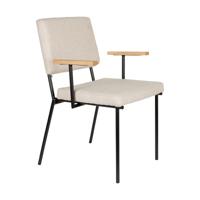Zuiver Fellow eetkamerstoel met arm off-white Zuiver Fellow eetkamerstoel met arm off-white