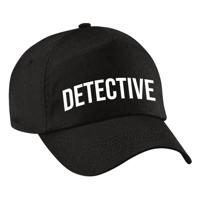 Carnaval Verkleed pet - zwart - detective - zonneklep pet - thema/beroepenfeest