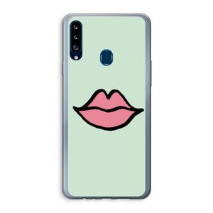 Kusje: Samsung Galaxy A20s Transparant Hoesje