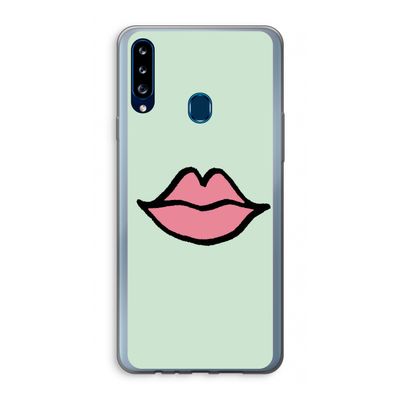 Kusje: Samsung Galaxy A20s Transparant Hoesje