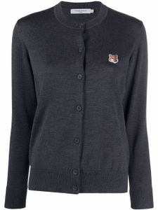 Maison Kitsuné cardigan en laine à patch logo - Gris