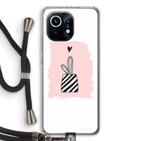 Zwart-wit cactus: Xiaomi Mi 11 Transparant Hoesje met koord
