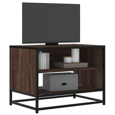 Tv-meubel 61x40x46 cm bewerkt hout metaal bruin eikenkleur