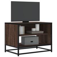 Tv-meubel 61x40x46 cm bewerkt hout metaal bruin eikenkleur