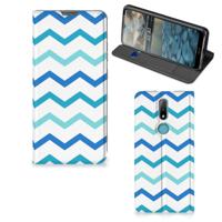 Nokia 2.4 | Hoesje met Magneet | Zigzag Blauw