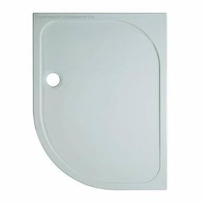 Crosswater Shower Tray douchebak 90x120x4.5cm offset links 90mm afvoer kwartrond polybeton wit SRQ91200LH