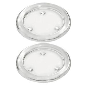 Ronde kaarsenhouder/kaars onderzetter - 2x - glas - 11 cm - voor stompkaarsen