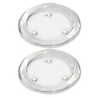 Ronde kaarsenhouder/kaars onderzetter - 2x - glas - 11 cm - voor stompkaarsen