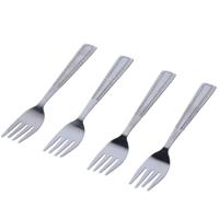Gebaksvorkjes - 4x stuks - zilver - stippen - 15 cm - taartvorkjes - vaatwasser bestendig Gebaksvorkjes - 4x stuks - zilver - stippen - 15 cm - taartvorkjes - vaatwasser bestendig