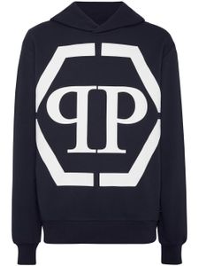 Philipp Plein hoodie à logo Hexagon - Bleu