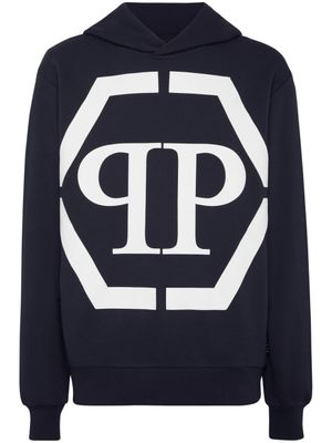 Philipp Plein hoodie à logo Hexagon - Bleu