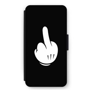 Middle finger black: iPhone 11 Flip Hoesje