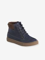 Geveterde en geritste synthetische boots voor jongens marineblauw