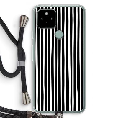 Stripes: Pixel 5 Transparant Hoesje met koord
