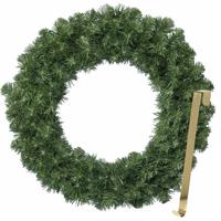 Kerstkrans 50 cm - groen - met gouden hanger/ophanghaak - kerstversiering - Kerstkransen - thumbnail
