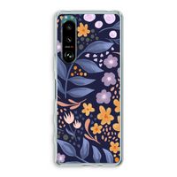 Flowers with blue leaves: Sony Xperia 5 III Transparant Hoesje