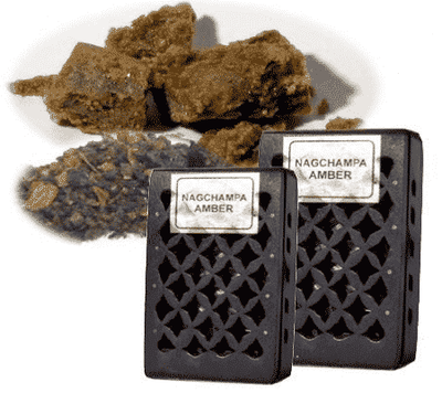 Wierookhars Nag Champa-Amber in Houten Doosje
