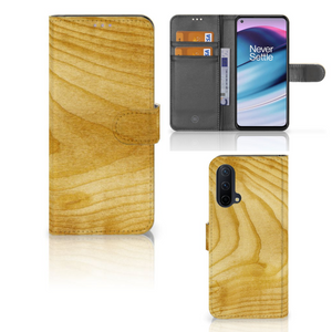 OnePlus Nord CE 5G Book Style Case Licht Hout