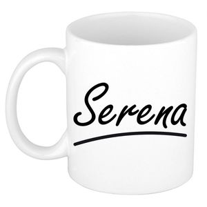 Serena voornaam kado beker / mok sierlijke letters - gepersonaliseerde mok met naam - Naam mokken