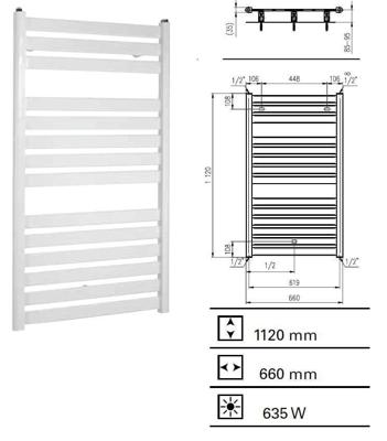 Plieger Designradiator Vale 1120 x 660 mm Mat Zwart