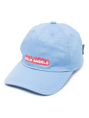Palm Angels Kids casquette Flames - Bleu
