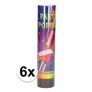 6x Party poppers confetti 20 cm