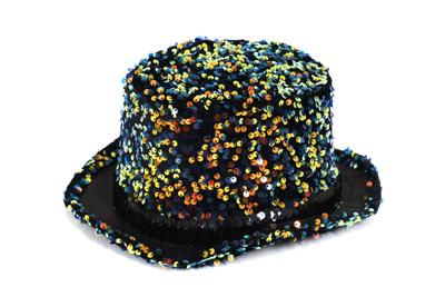 Hoge hoed paillet groen
