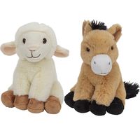 Pluche boerderijdieren knuffels Schaap en Paard setje van 17.5 en 17 cm - thumbnail