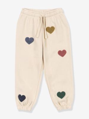 Joggingbroek van fleece met hartjesmotieven KONGES SLOJD beige