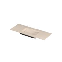 INK Post Wastafel keramische slab envelop bak midden met 1 kraangat 120x45x1 Travertin matt