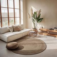 Jute Vloerkleed Geweven - Rond - Bruin maat: xcm - materiaal: Jute - Dekbed-Discounter.nl