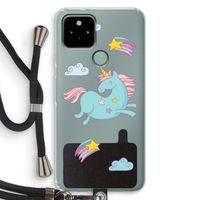 Vliegende eenhoorn: Pixel 5 Transparant Hoesje met koord