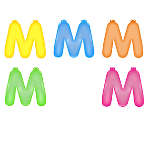 Opblaasbare gekleurde letter M   -