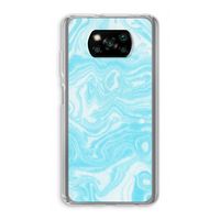 Waterverf blauw: Xiaomi Poco X3 NFC Transparant Hoesje