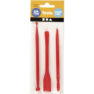 Creativ Company Boetseergereedschap rood, 3st.