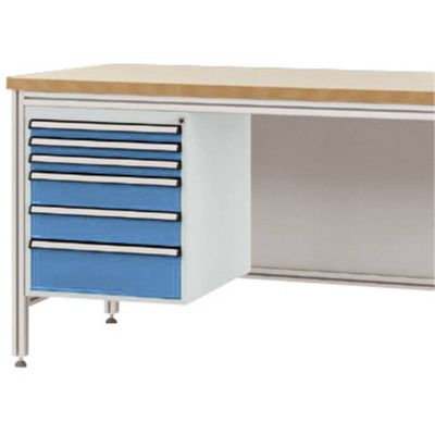 Manuflex ZB4925.5012 Behuizing onderbouw voor alu-werkbanken, gebruiksh. 500 mm met 6 lades, voor tafel diepte 600 mm Manuflex ZB4925.5012 Behuizing onderbouw voor alu-werkbanken, gebruiksh. 500 mm met 6 lades, voor tafel diepte 600 mm