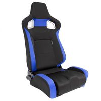 Sportstoel 'RS6-II' - Zwart/Blauw Stof - Dubbelzijdig verstelbaar SS69B