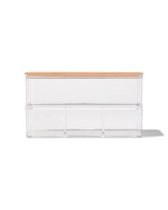 HEMA Dubbele Organizer Transparant Met Deksel 22.5x9.5x12.5 (transparant)