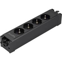 Sygonix SY-6872232 4-voudig Stekkerdoosmodule zonder schakelaar Zwart