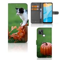 OPPO A15 | Telefoonhoesje | Met pasjeshouder | Kitten