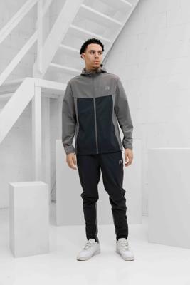 Reprimo Flight Windbreaker Trainingspak Heren Lichtgrijs/Donkergrijs - Maat M - Kleur: DonkergrijsLichtgrijs | Soccerfanshop