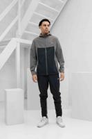 Reprimo Flight Windbreaker Trainingspak Heren Lichtgrijs/Donkergrijs - Maat M - Kleur: DonkergrijsLichtgrijs | Soccerfanshop