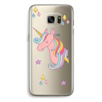 Roze eenhoorn: Samsung Galaxy S7 Edge Transparant Hoesje - thumbnail