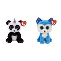 Ty - Knuffel - Beanie Boo's - Paris Panda & Prince Husky - thumbnail